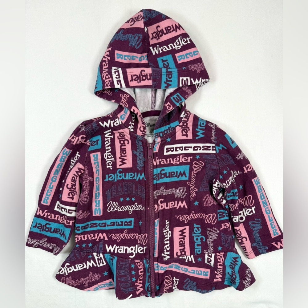 Wrangler Kids Hoodie with Purple and Blue Print